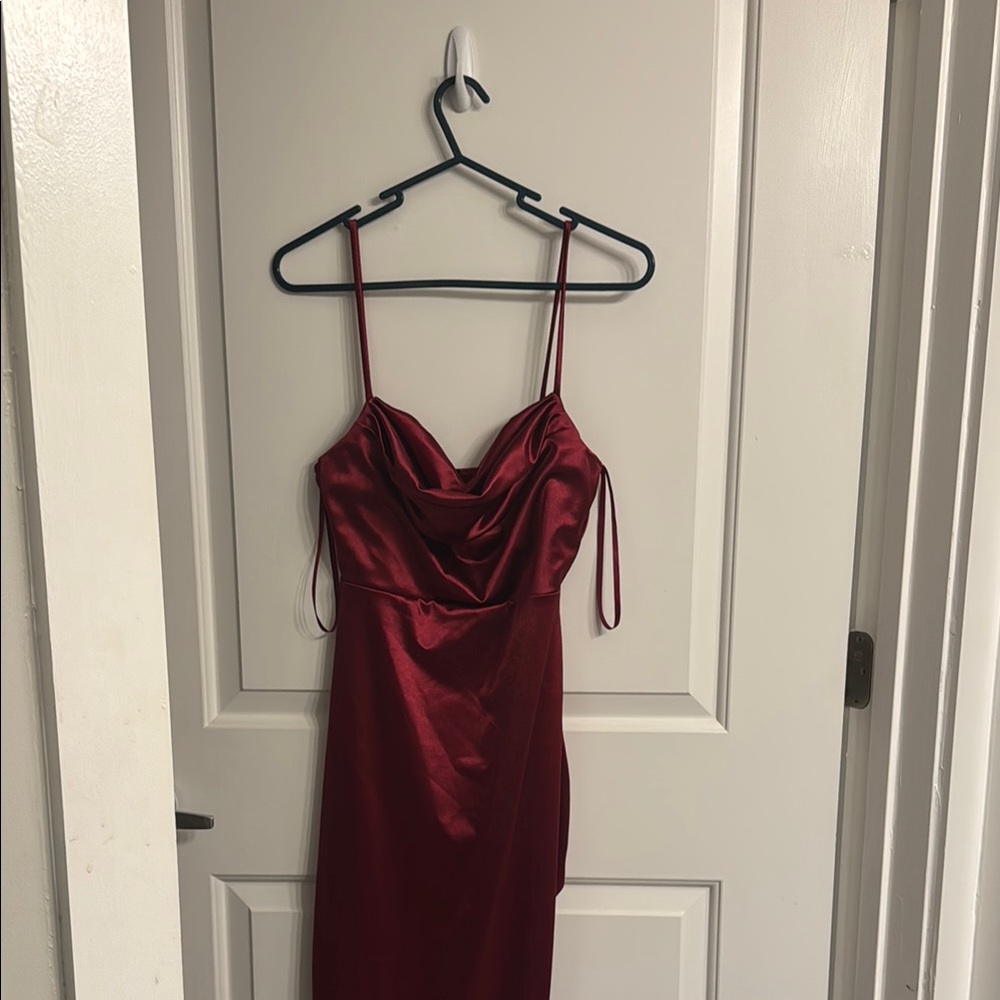 Elegant Red Satin Dress